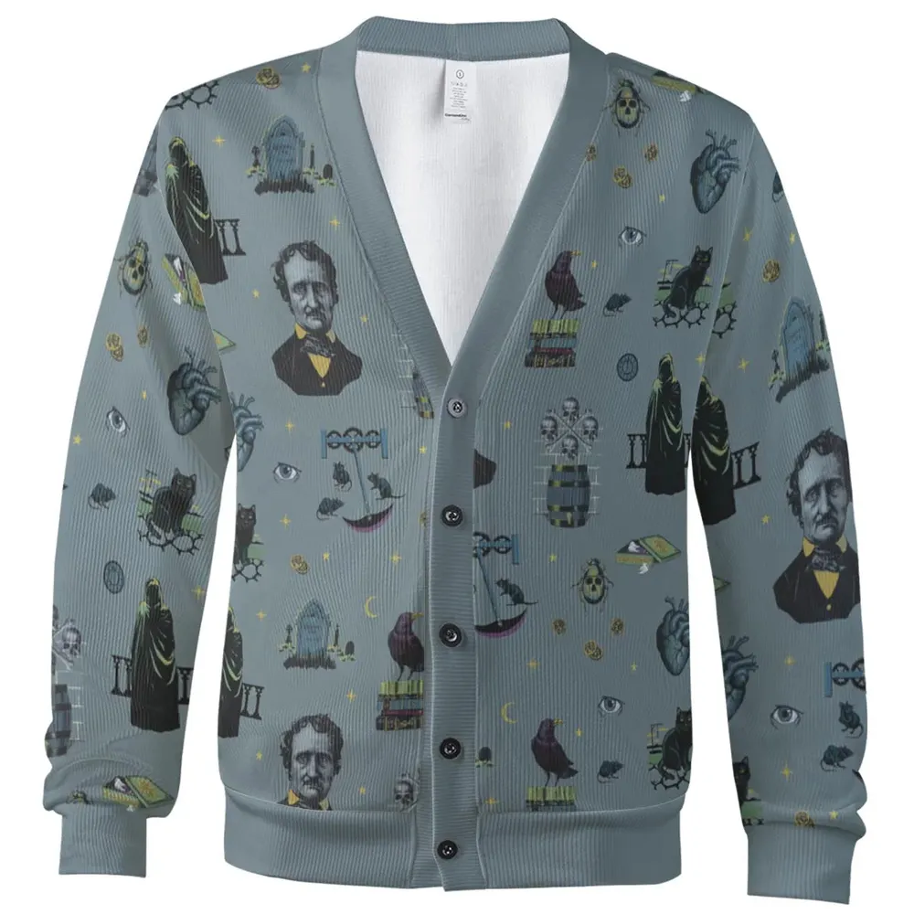 The Dark Themed Edgar Allan Poe Cardigan - 2