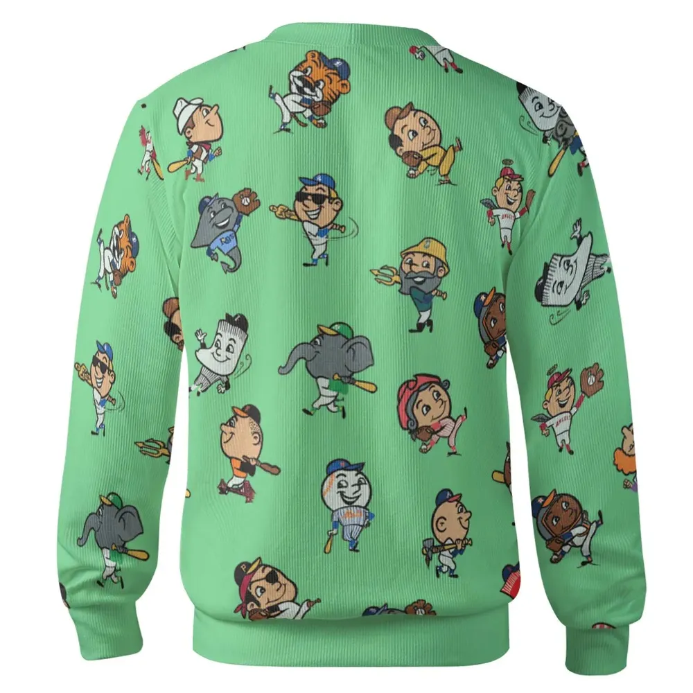 Baseball Mascot Pattern Cardigan - 3