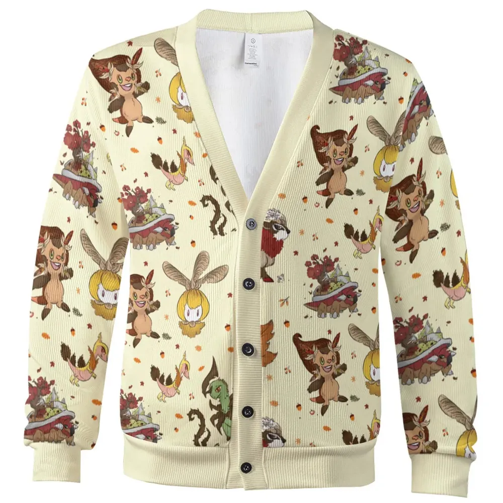 Autumn Vibes Pokemon Pattern Cardigan - 2