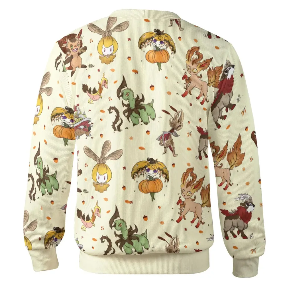 Autumn Vibes Pokemon Pattern Cardigan - 3