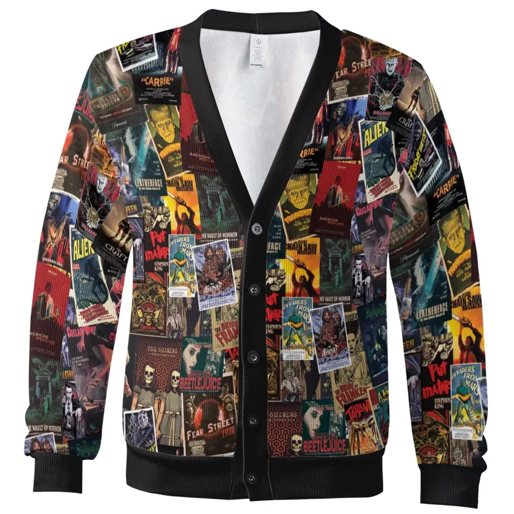Vintage Horror Pattern Cardigan - 2