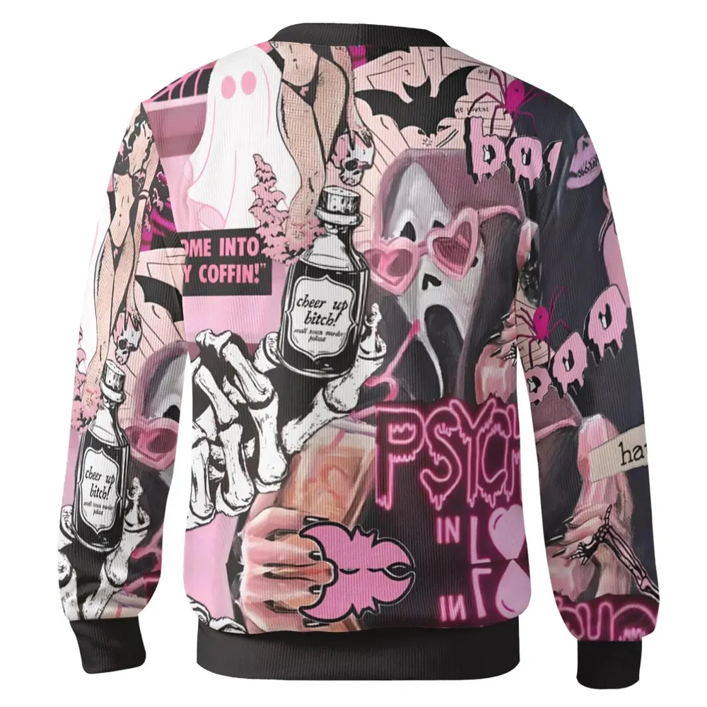 Pink Halloween Ghost Horror Cardigan - 3
