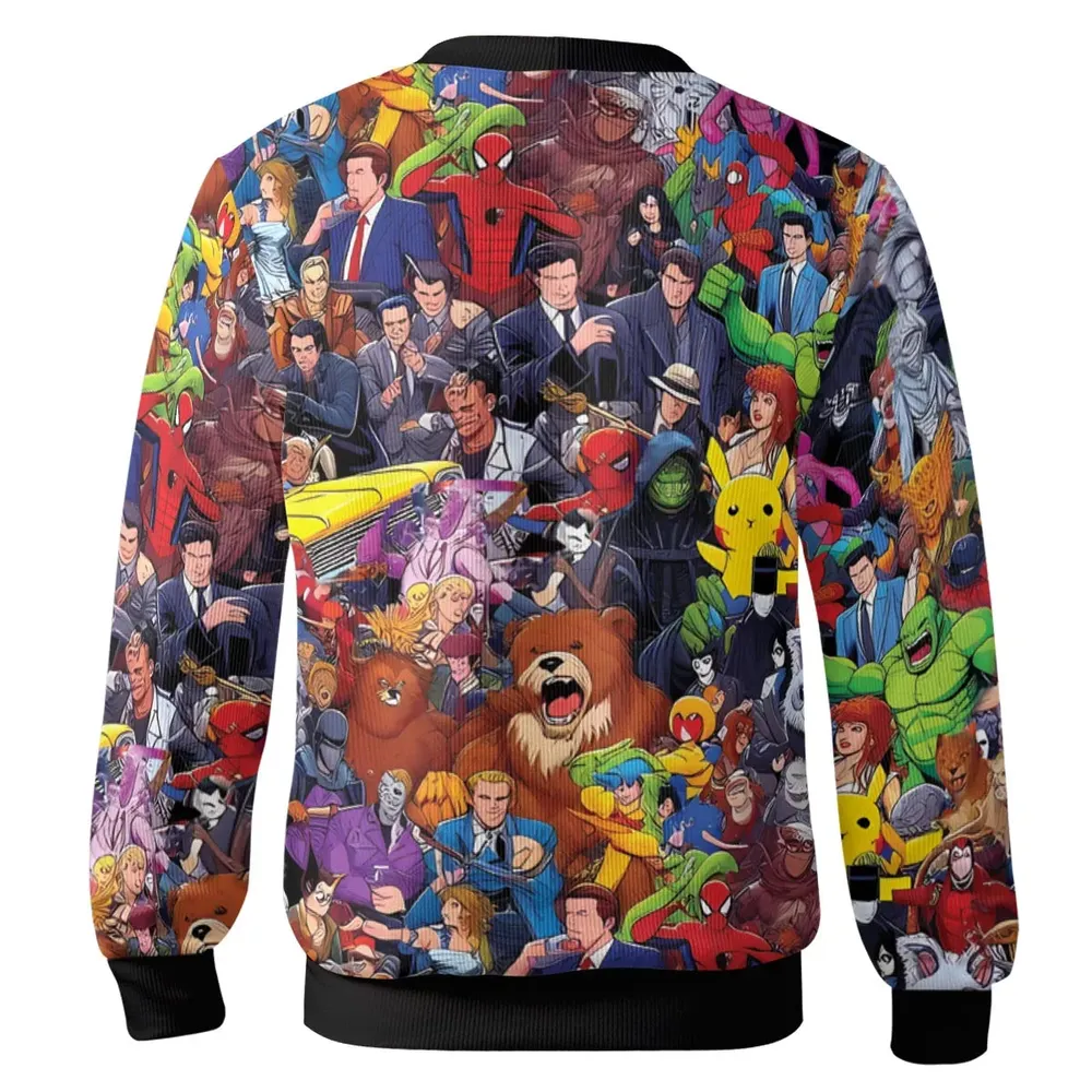 All-Genre Cartoon Mashup Cardigan - 3