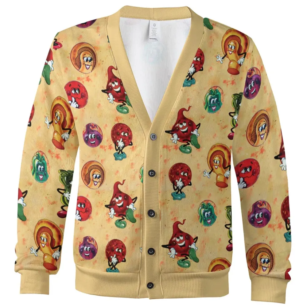 Old Board Game Pizza Party Cardigan - 2