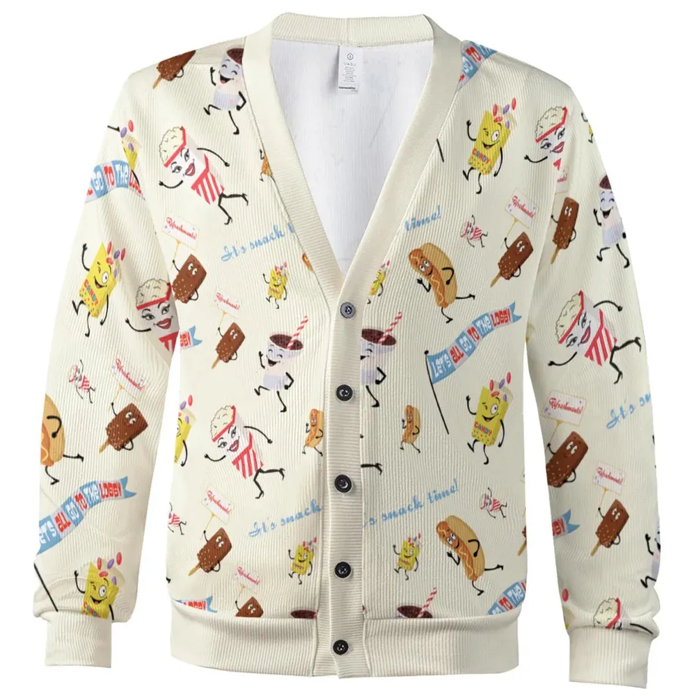 Let's All Go To The Lobby Retro Cartoon Cardigan - 2
