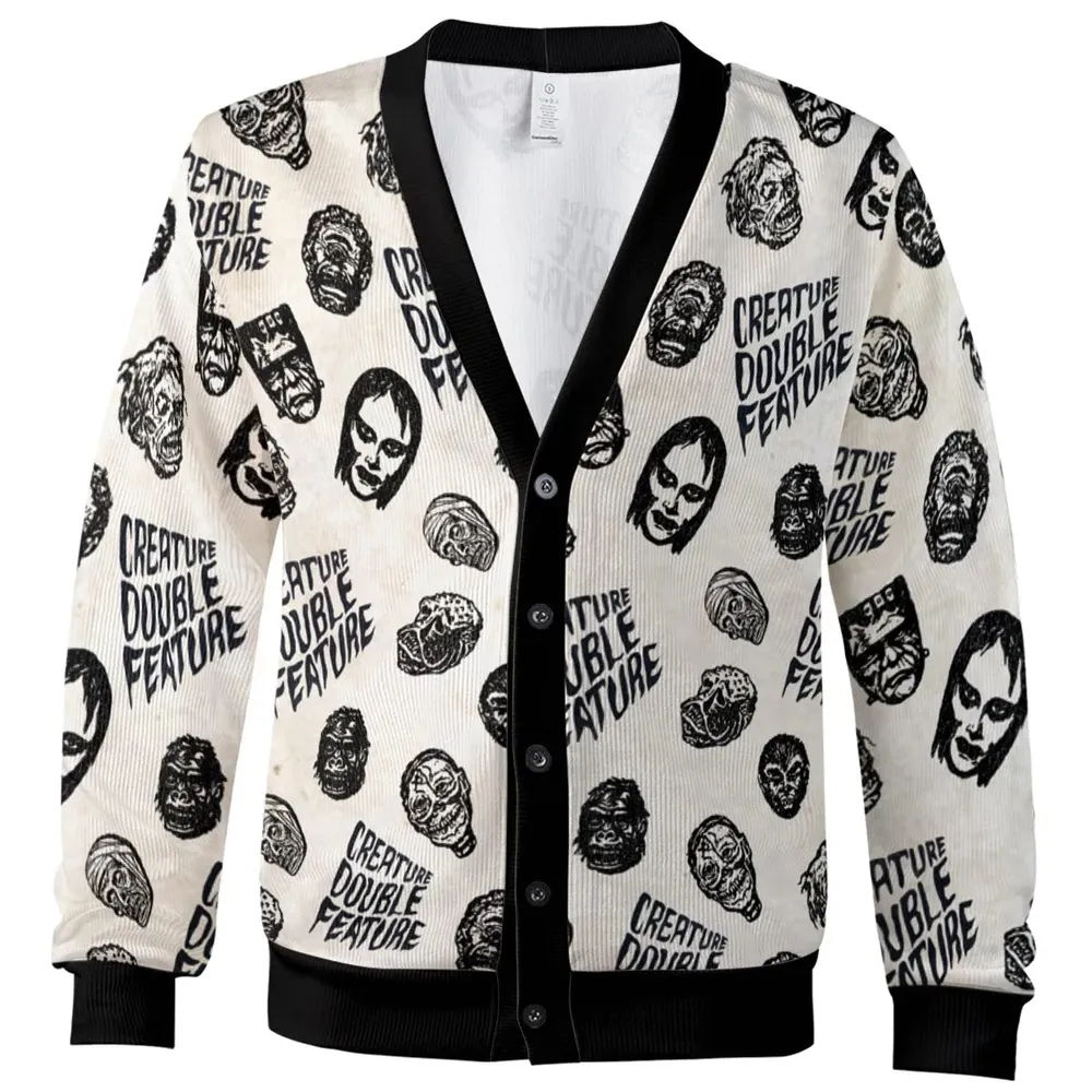 Creature Double Feature Horror Characters Cardigan - 2