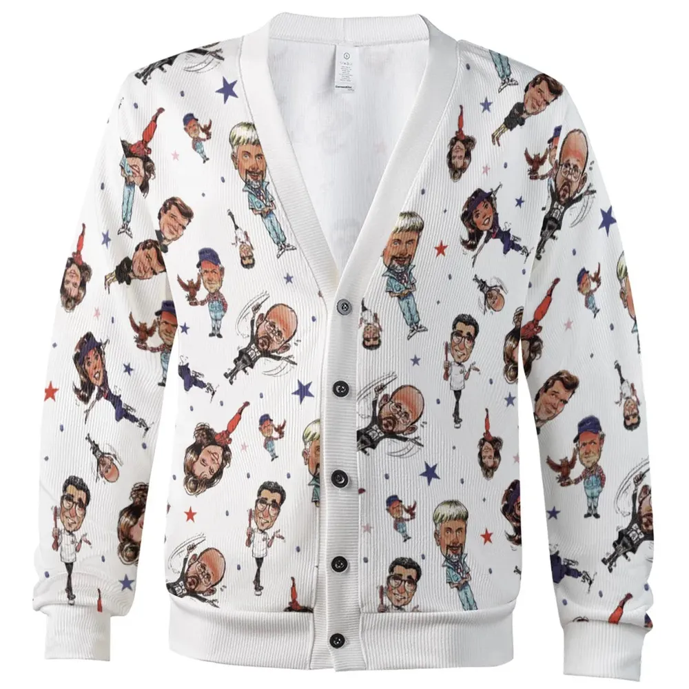 Red White Blaine Waiting For Guffman Cardigan - 2