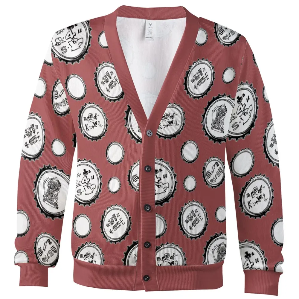 Recall Memories Beer Cap Puzzles Cardigan - 2