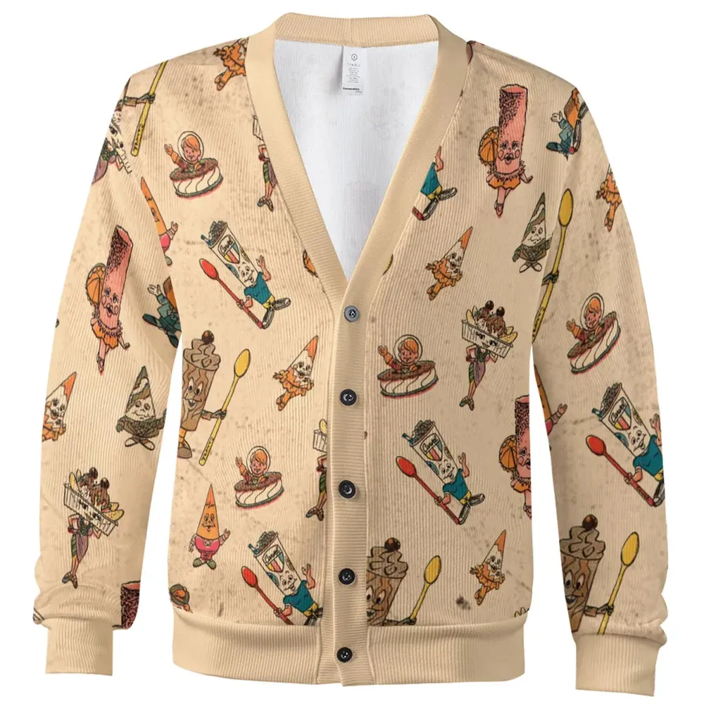 Retro Dessert Mascots Carvel comic book Ice Cream Cardigan - 2