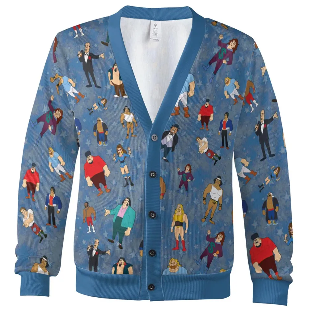 80s Hulk Rock 'n' Wrestling Characters Cardigan - 2