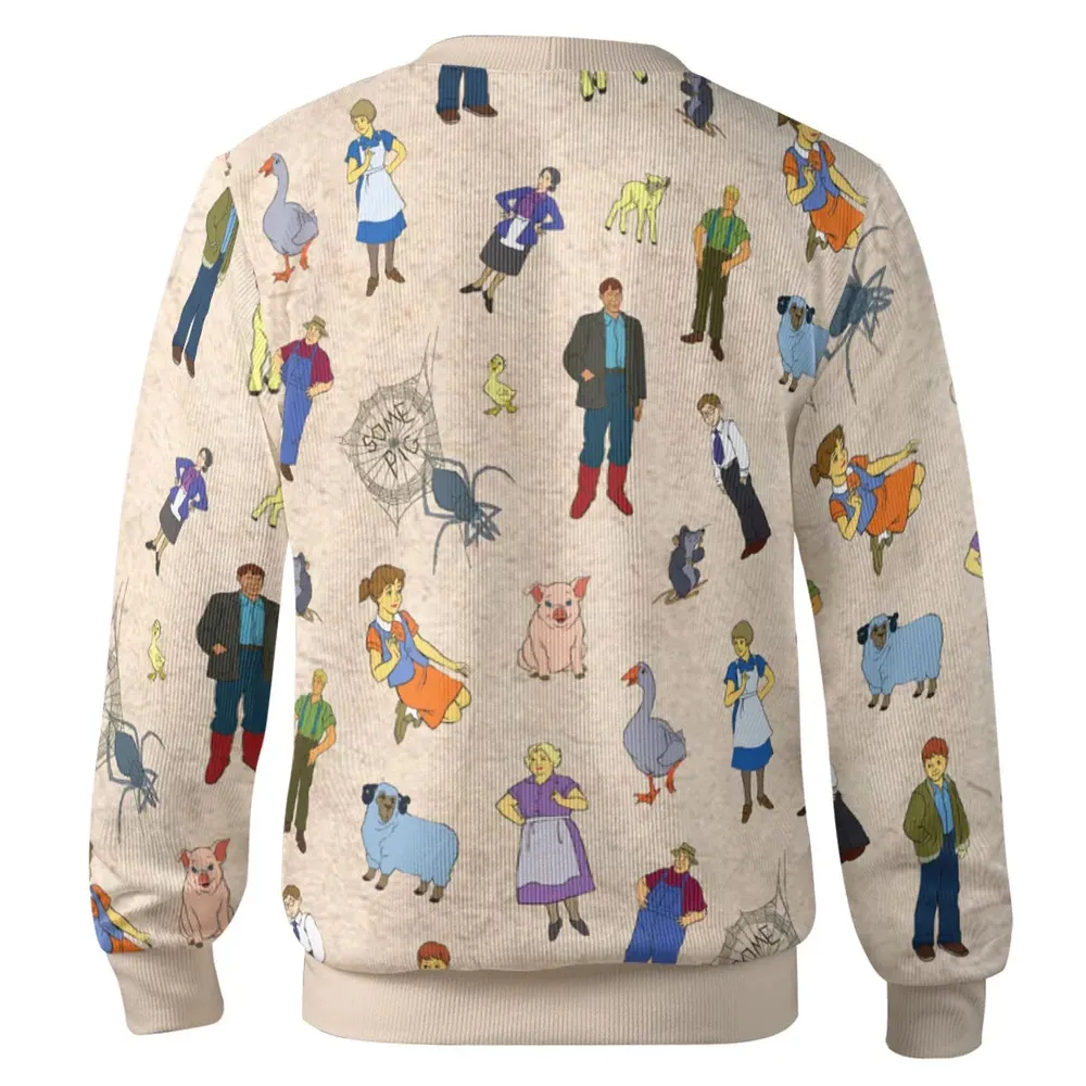 Beloved Children's Tale Charlotte's Web Cartoon Characters  Cardigan - 3