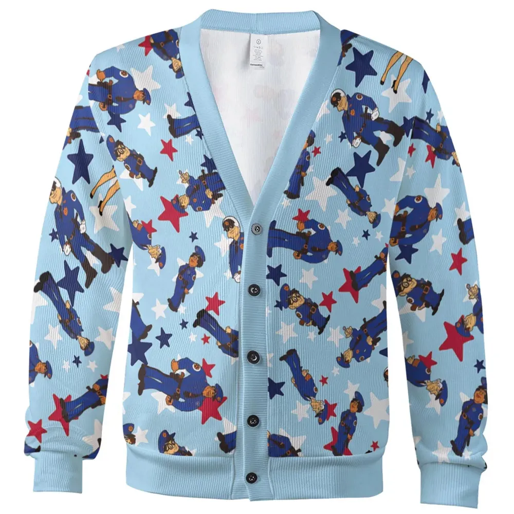 Police Academy Cartoon Characters Cardigan - 2