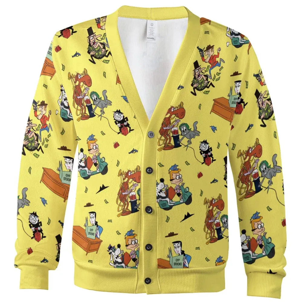 Moose And Squirrel The Adventures of Rocky and Bullwinkle Cardigan - 2