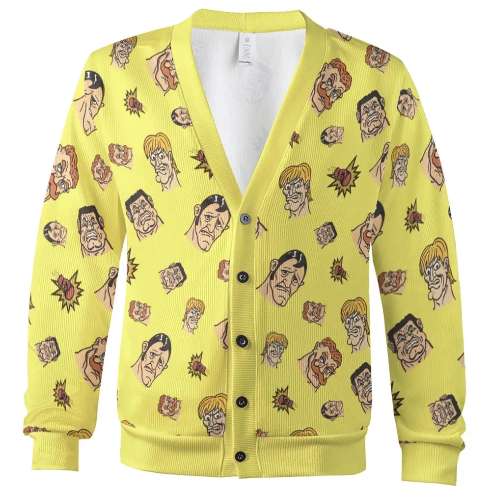 Retro Ring Kings Punch-out Cardigan - 2