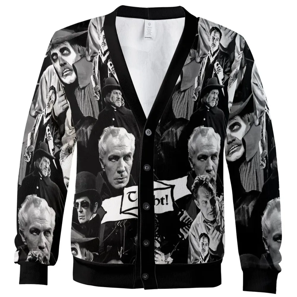 Horror Characters The Many Faces Of Vincent Price Cardigan - 2