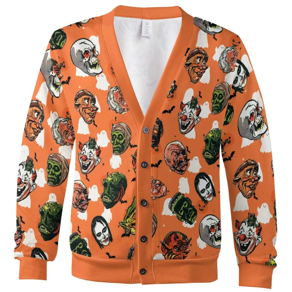 Retro Monster Mask Magazine Topstone Masks Cardigan - 2
