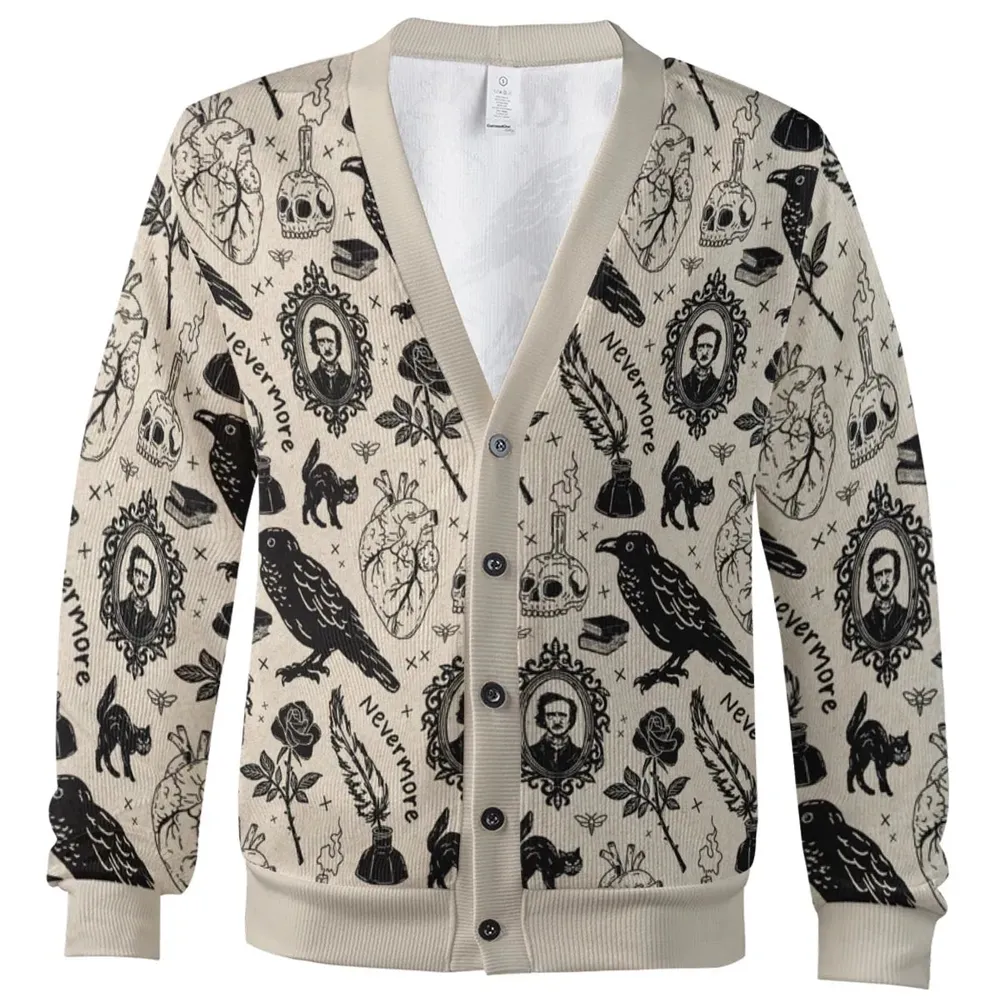 The Raven Nevermore Edgar Allan Poe Cardigan - 2
