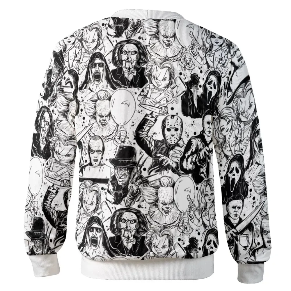 Horror Movie Seamless Pattern Cardigan - 3