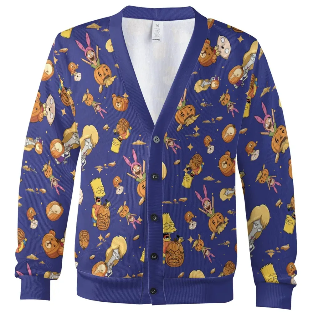 Great Pumpkin Cartoon Mashup Cardigan - 2