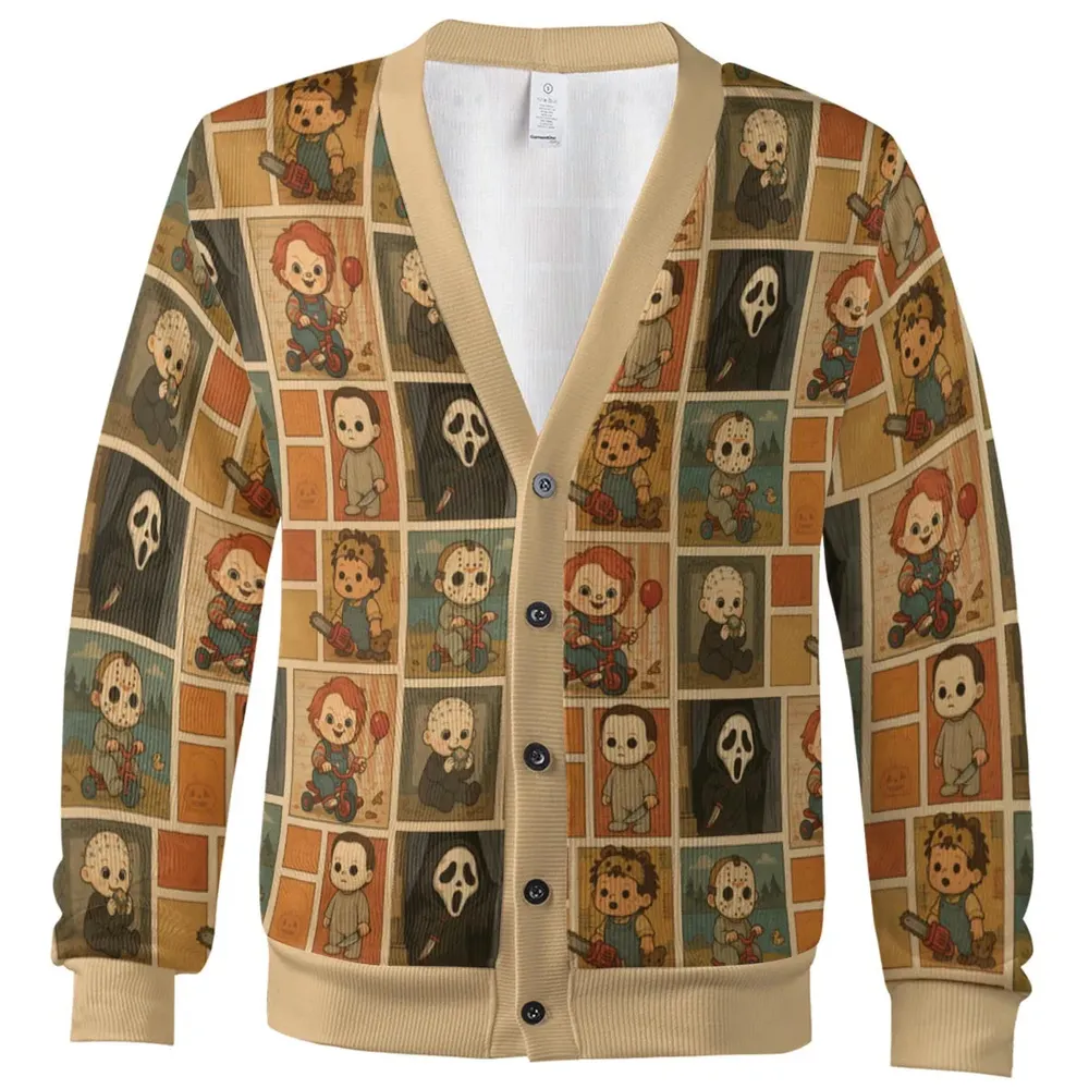 Cute Baby Horror Icons Cardigan - 2