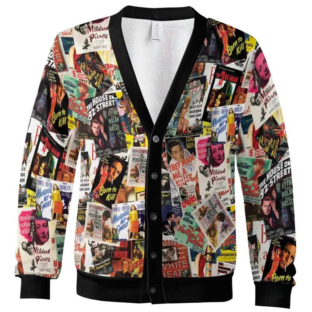 Film Noir Poster Collage Cardigan - 2