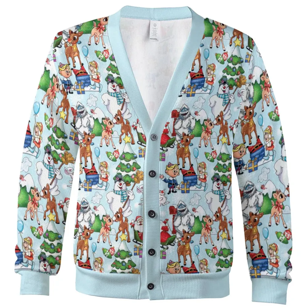 Rudolph And Snowman Cardigan - 2