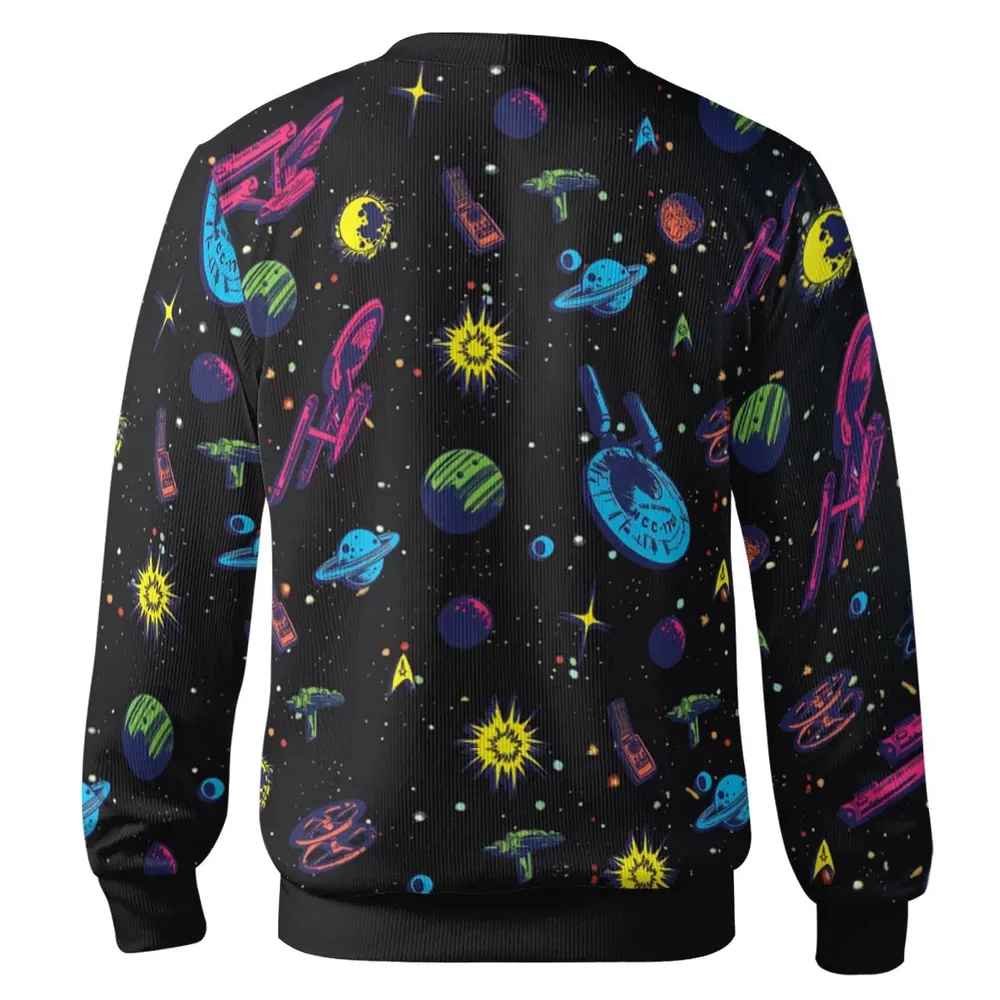 Star Trek Ships And Planets Neon Retro Collage Cardigan - 3