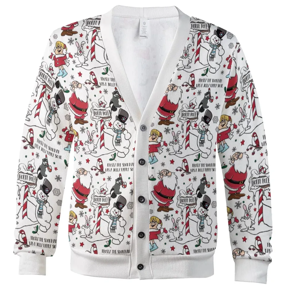 Classic Frosty Seamless Pattern Cardigan - 2