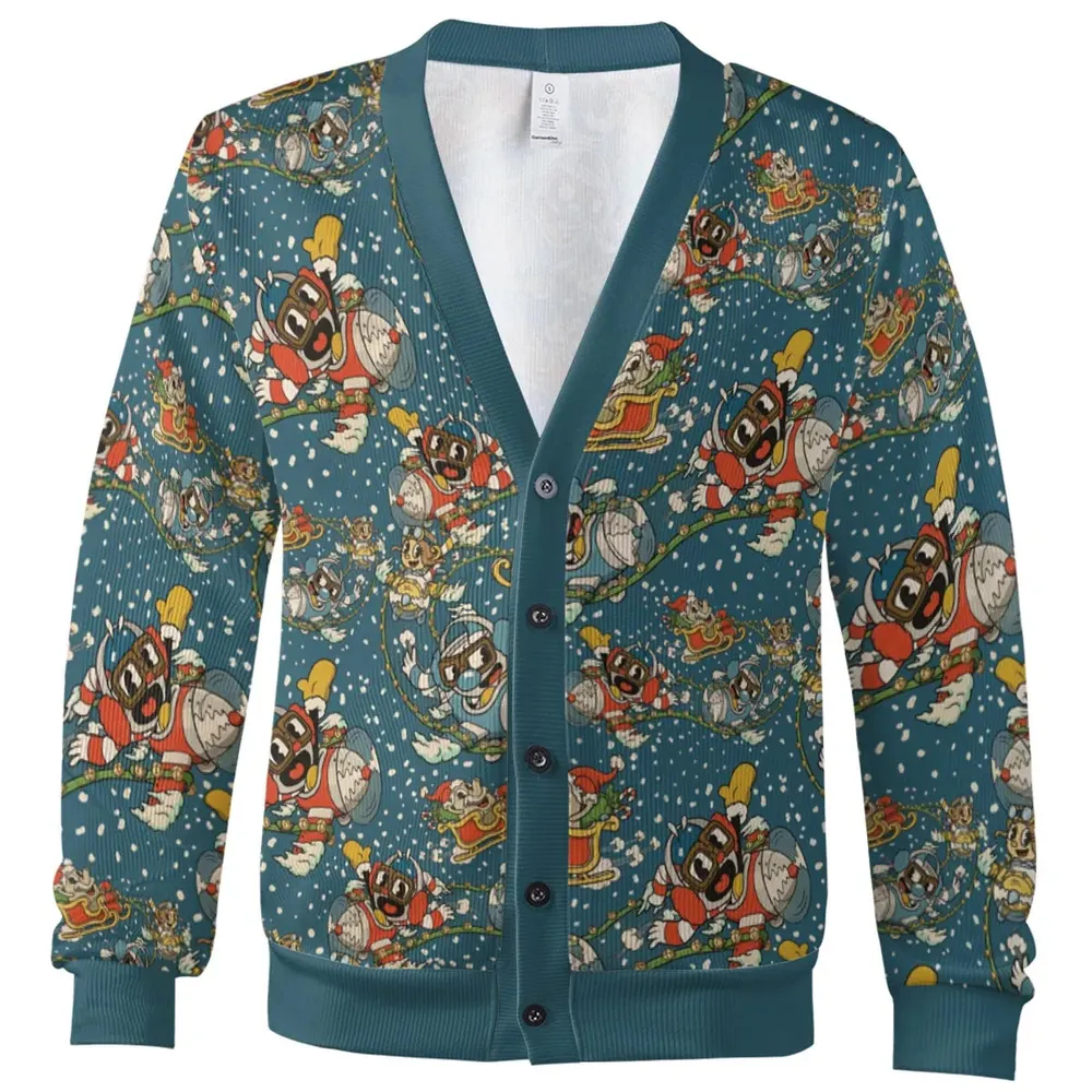 Holiday Gamer Cuphead Cardigan - 2
