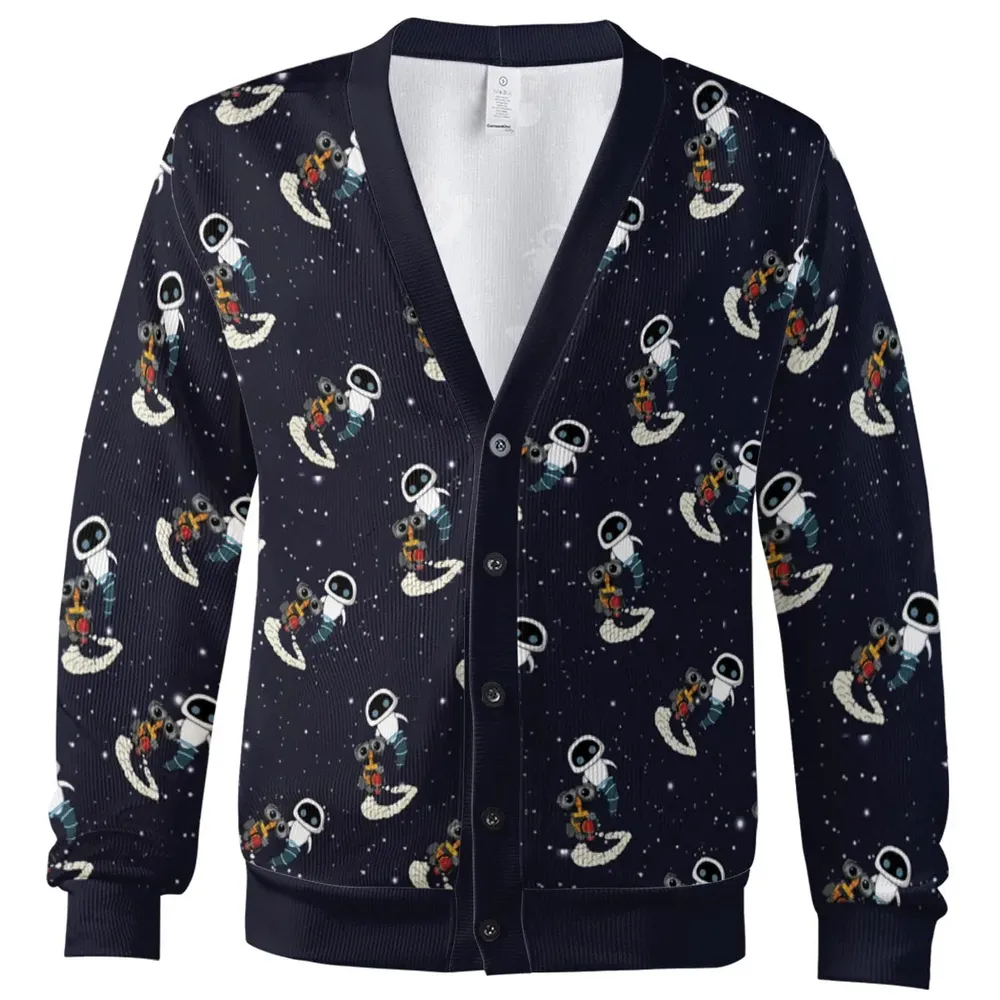 Robots in love in space Cardigan - 2