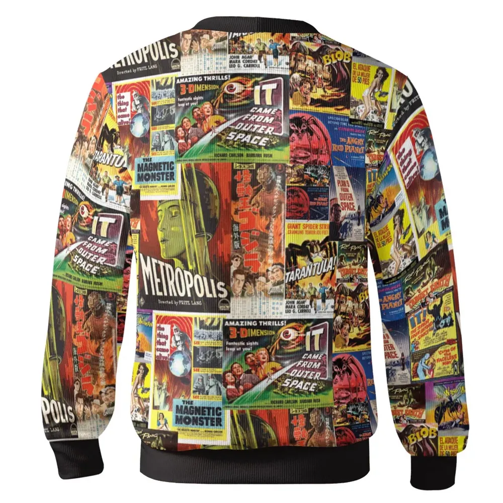 Retro Sci Fi Movie Posters Collage Cardigan - 3