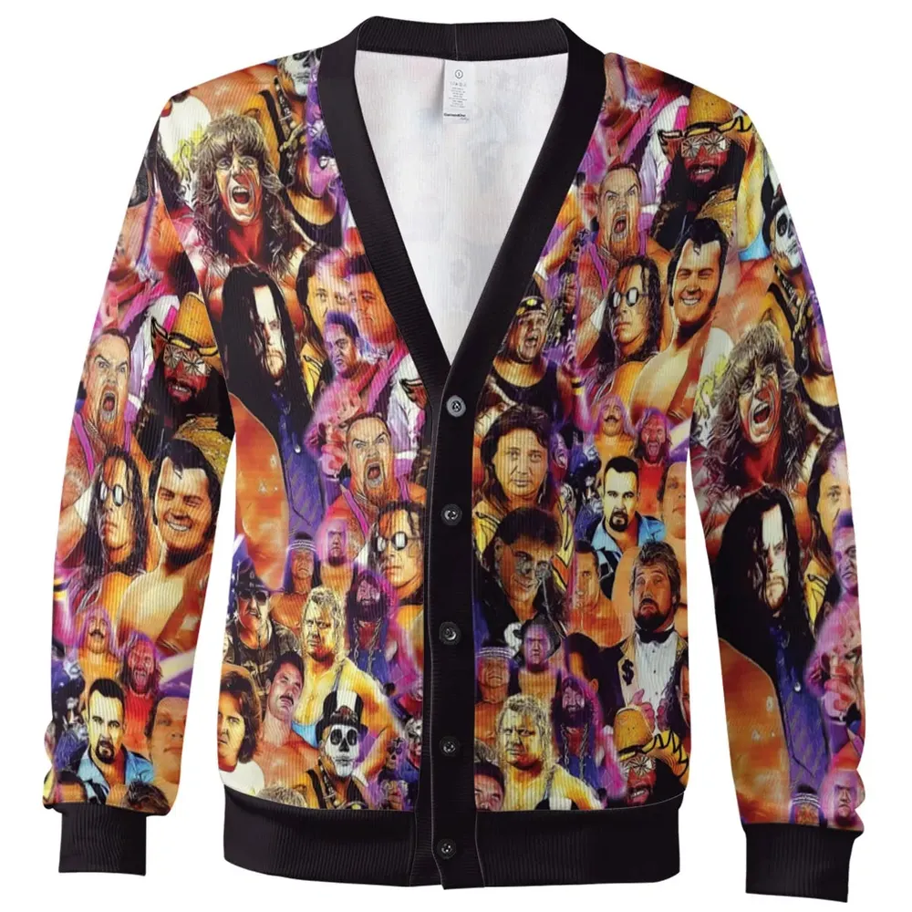 80s 90s Superstars of Wrestling Cardigan - 2