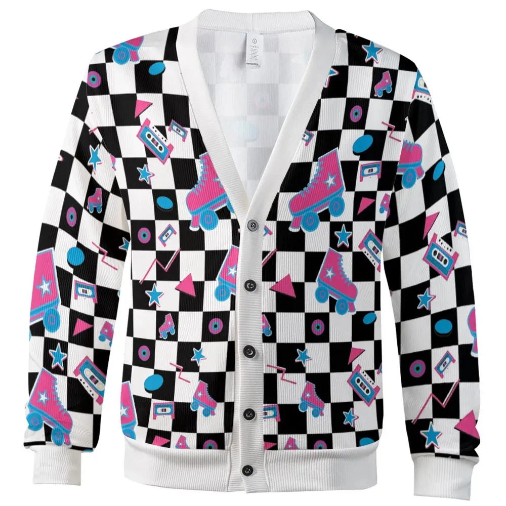 Roller Disco - Roller Skate 70s 80s A-Line Cardigan - 2