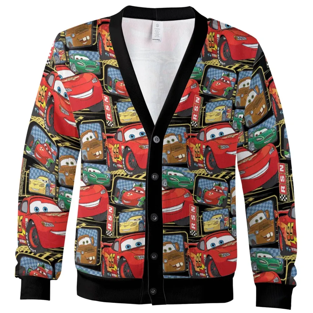 Cartoon Racing Car Cardigan - 2