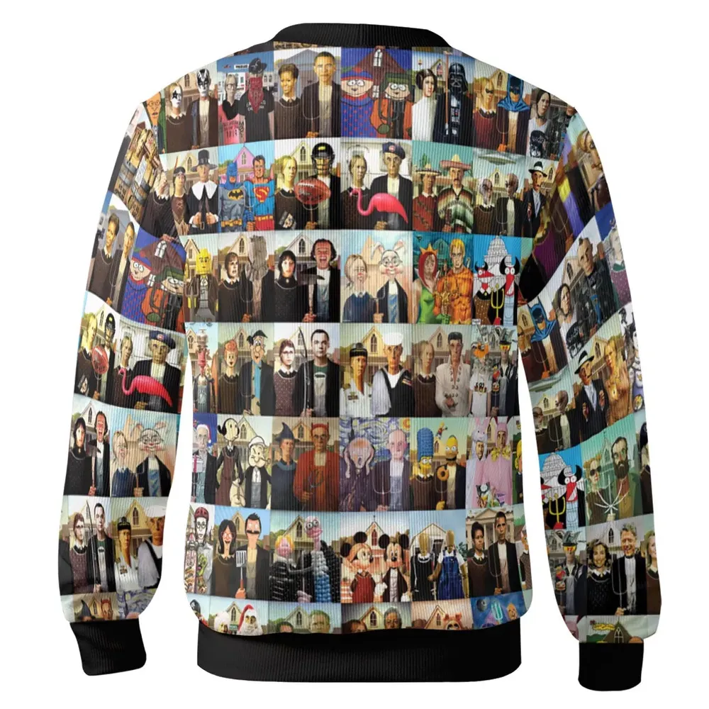 Pop Culture Mashup American Gothic Cardigan - 3