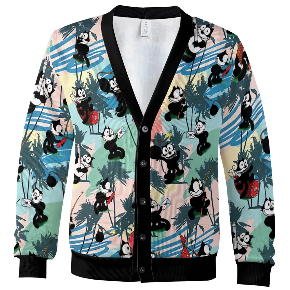 Wandering Cartoon Cat Cardigan - 2