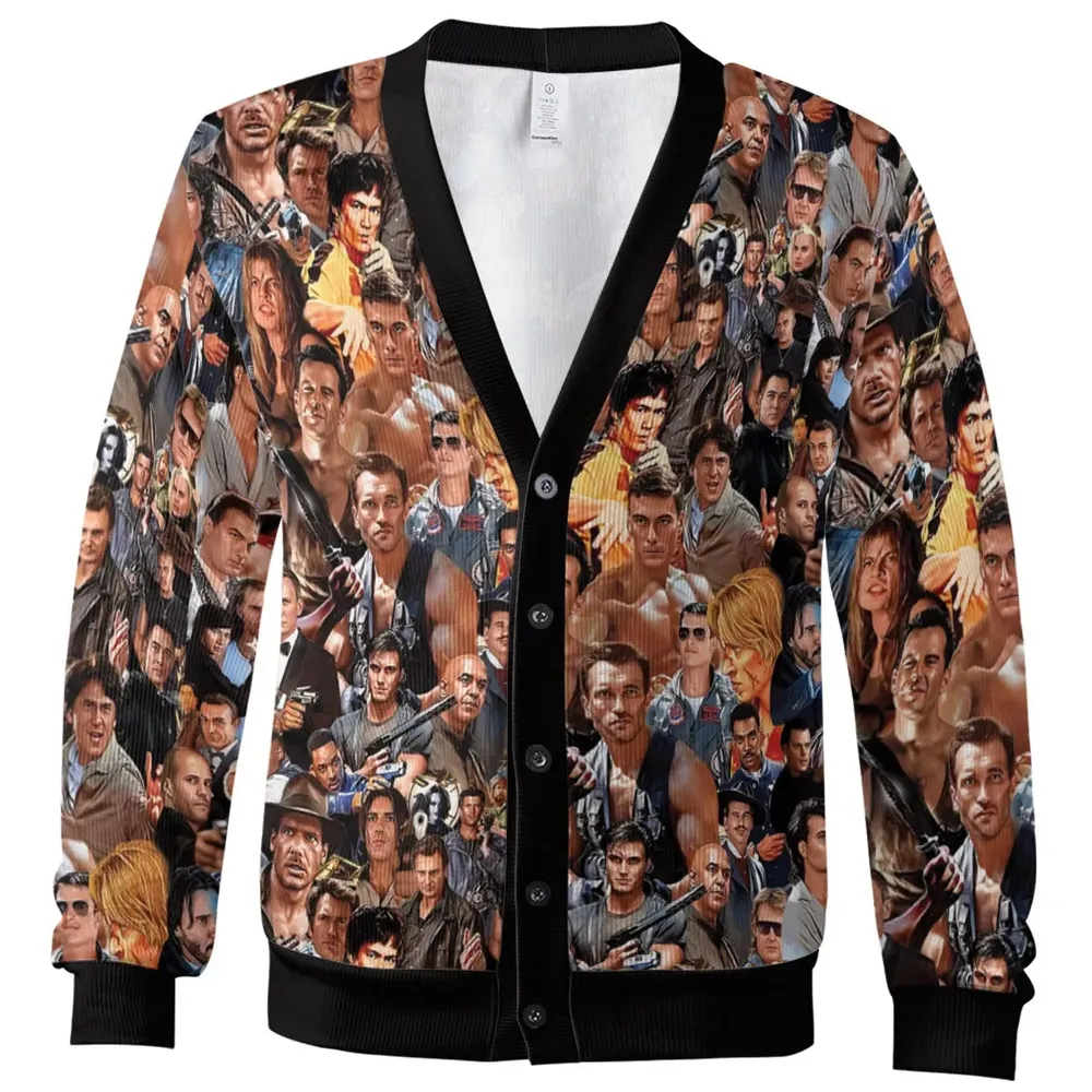 Action Hero Bullet Portrait Cardigan - 2