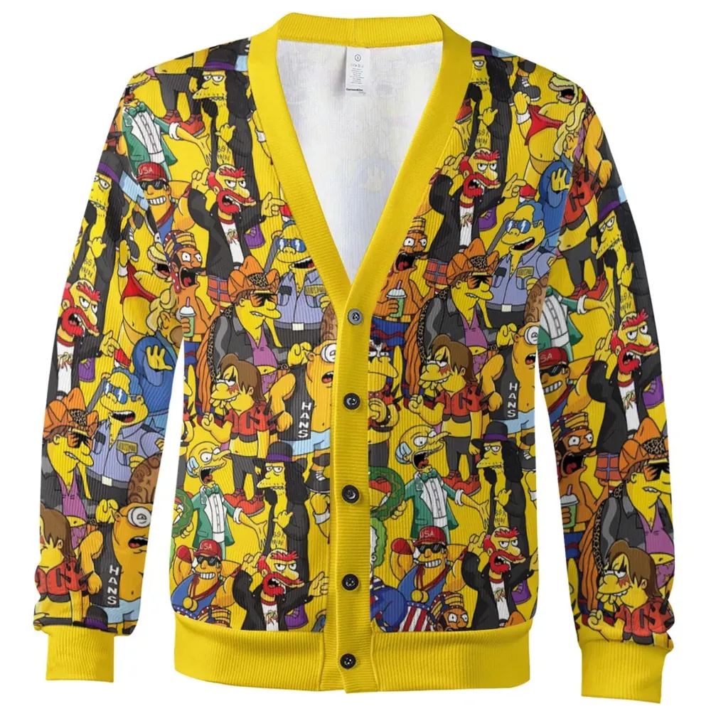 Simpsons as 80s Wrestlers Cardigan - 2