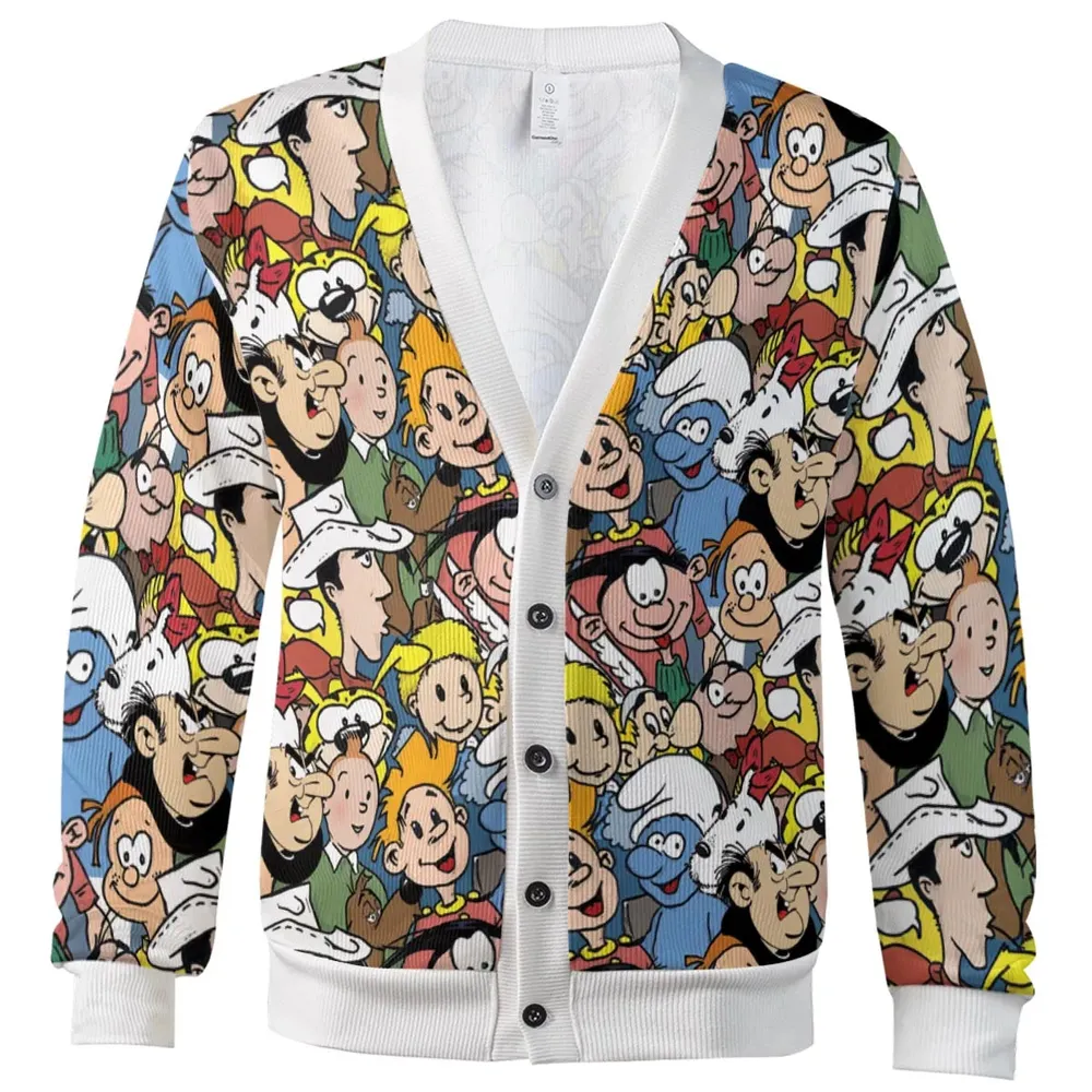 Belgium Comic Characters Cardigan - 2