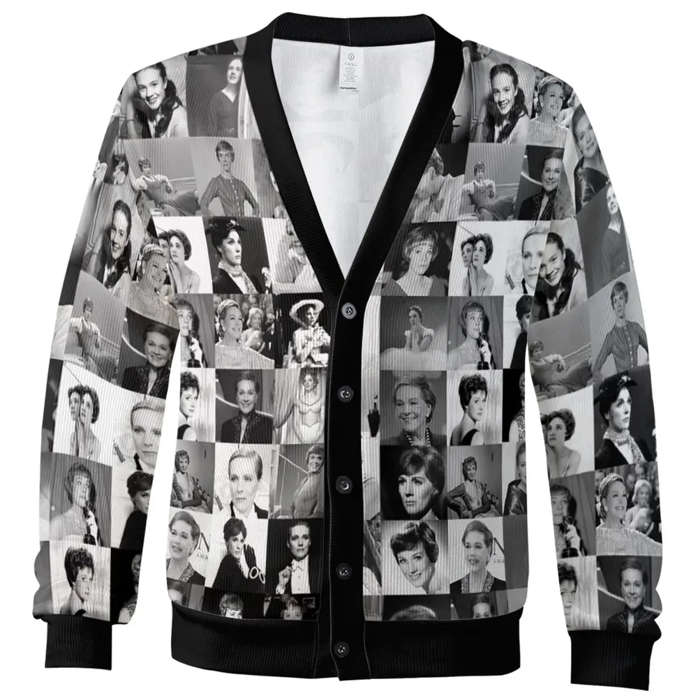 Julie Andrews in Black and White Cardigan - 2