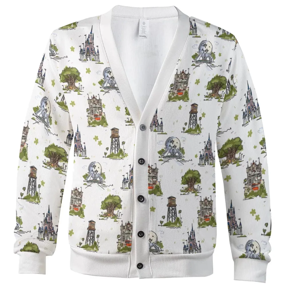Theme Park Collage Cardigan - 2