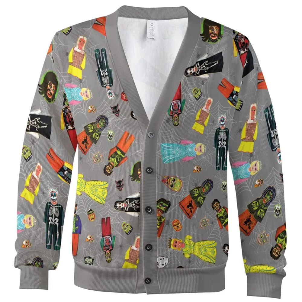 70s Costumes Monster Masks Cardigan - 2