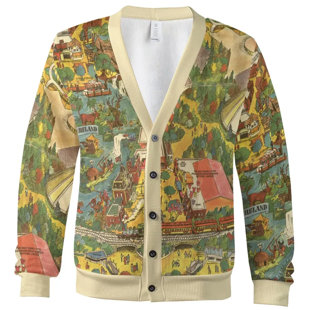 Disneyland Vintage Map- 80s 90s Cardigan - 2