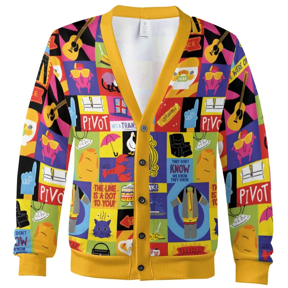 Iconic Friends Pattern Cardigan - 2