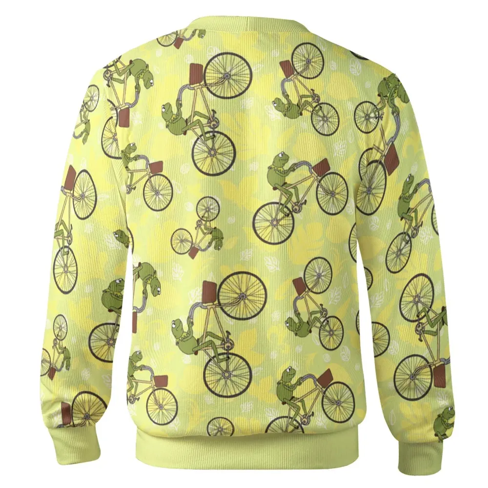 Kermit riding a bike Cardigan - 3