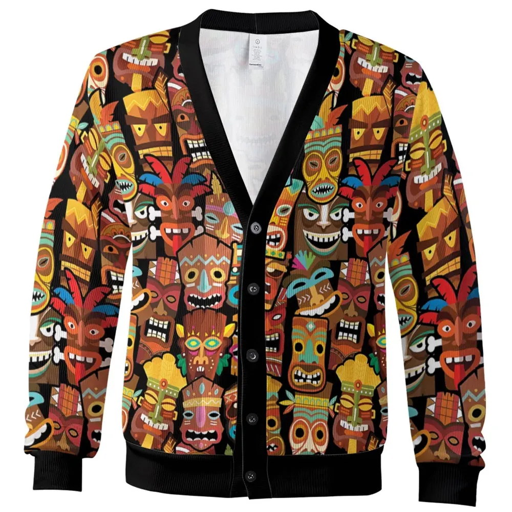 Tiki Pattern Cardigan - 2