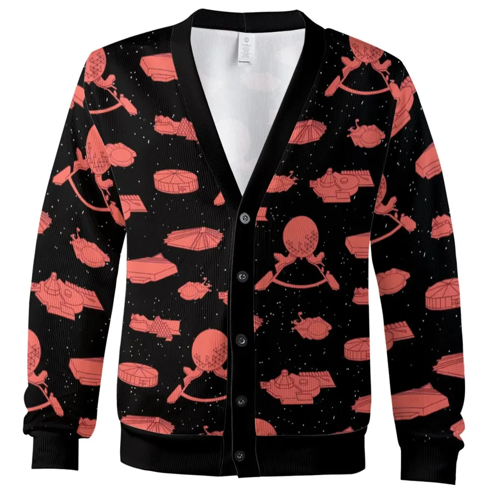 Retro Future World Map Cardigan - 2
