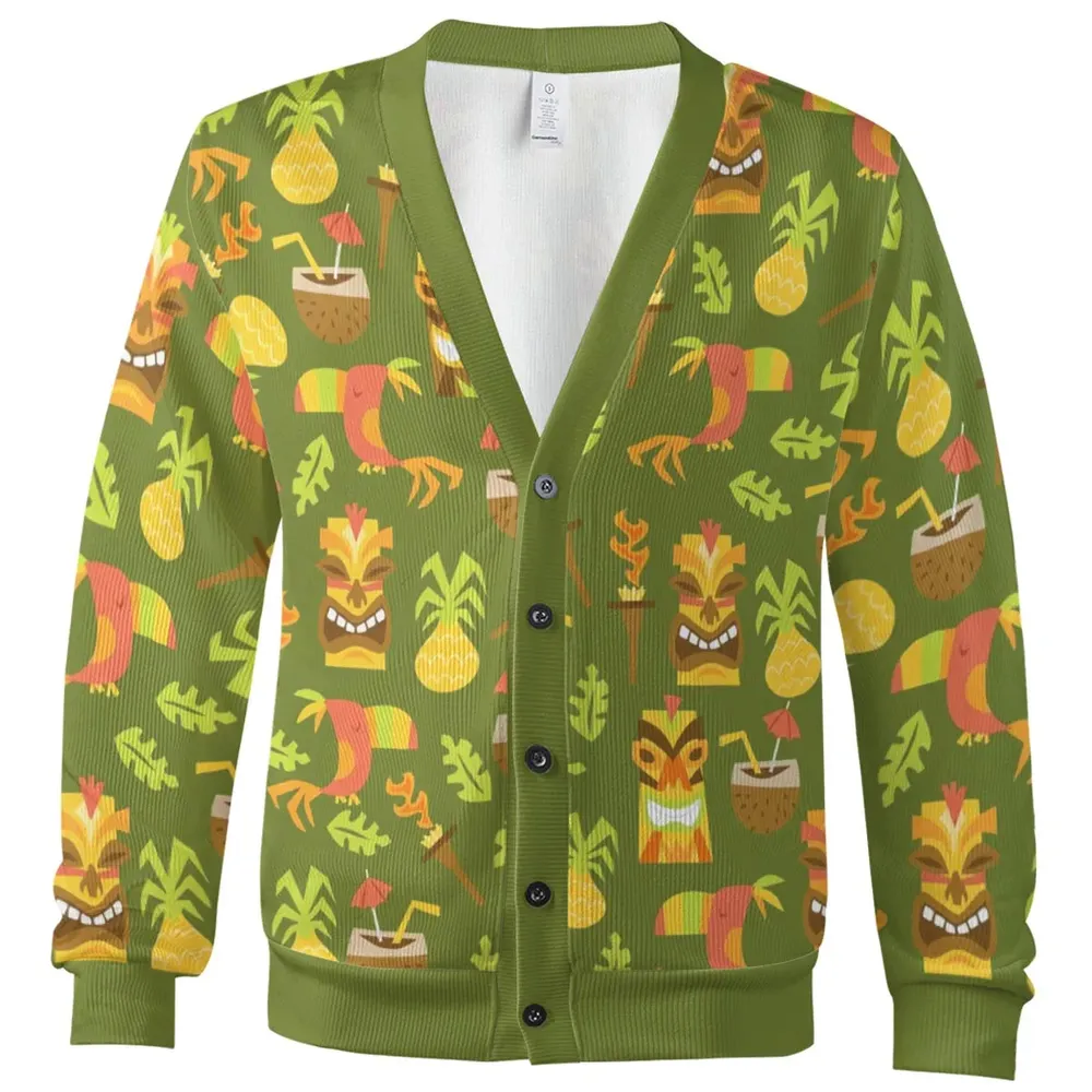 Tiki Masks Hula Luau Cardigan - 2