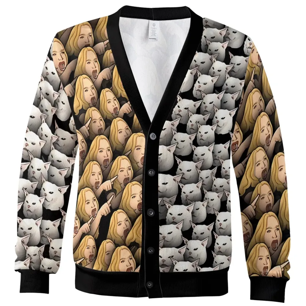 Womans Yelling at Cats Cardigan - 2