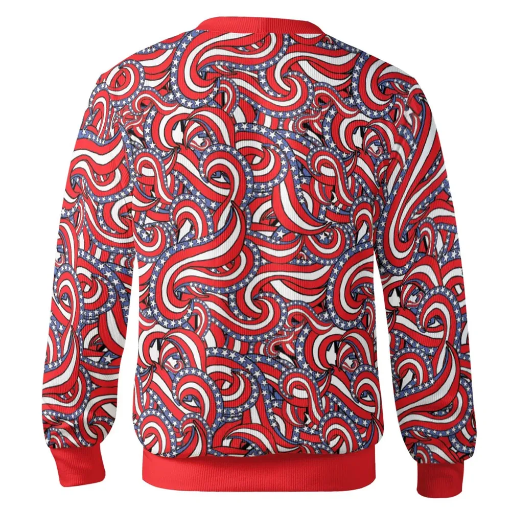 Patriotic American Flag Red White and Blue Stars Cardigan - 3